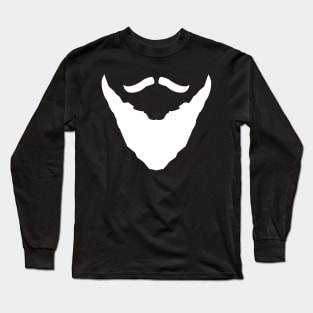 Magnificent beard and mustache (in white) Long Sleeve T-Shirt